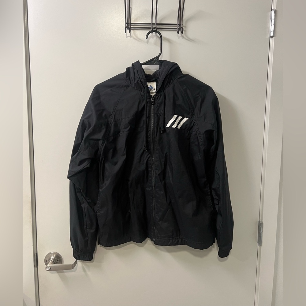 Vintage Adidas Hooded Windbreaker - Women’s Small - Black